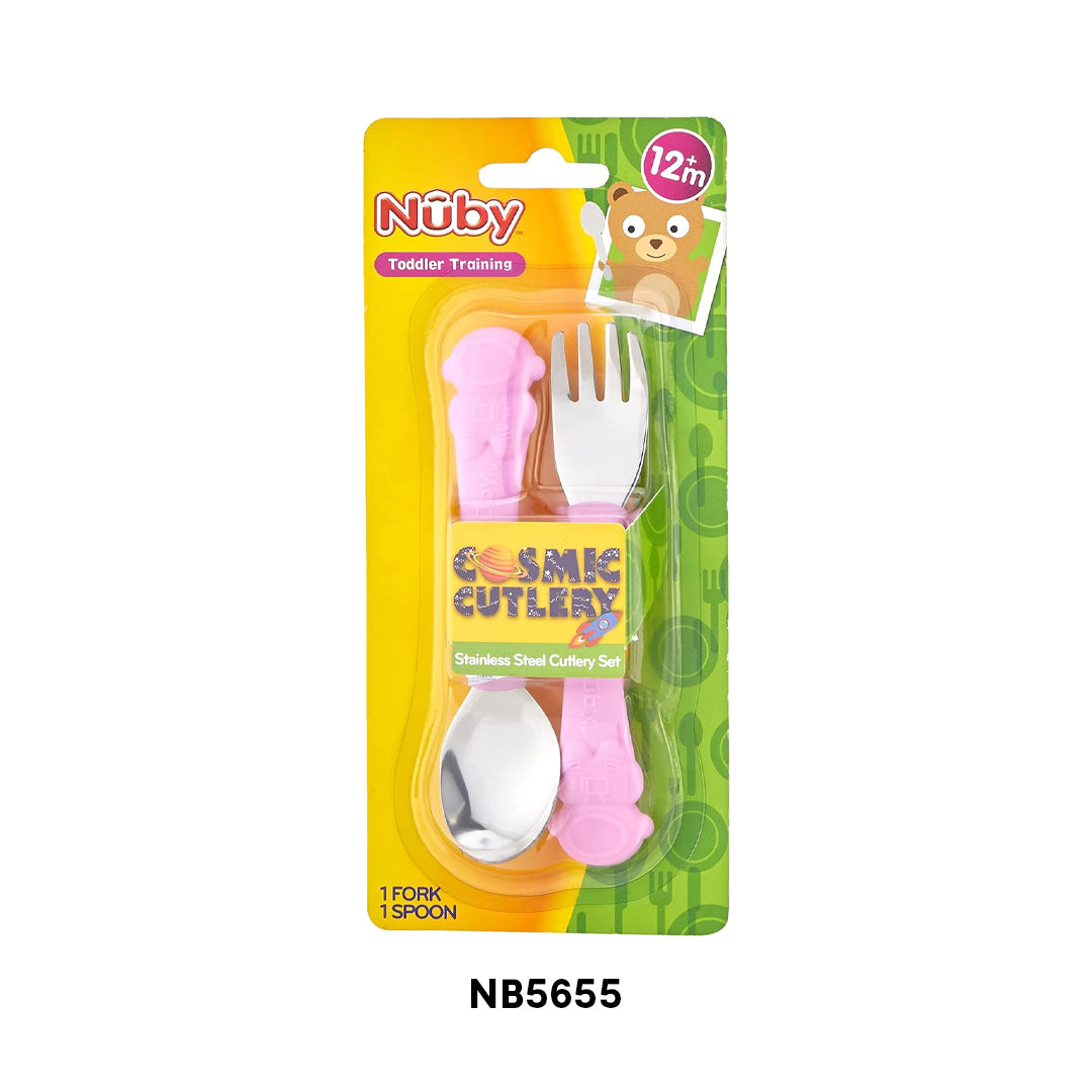 Nuby Supergrip Stainless Steel Cutlery (Blue)